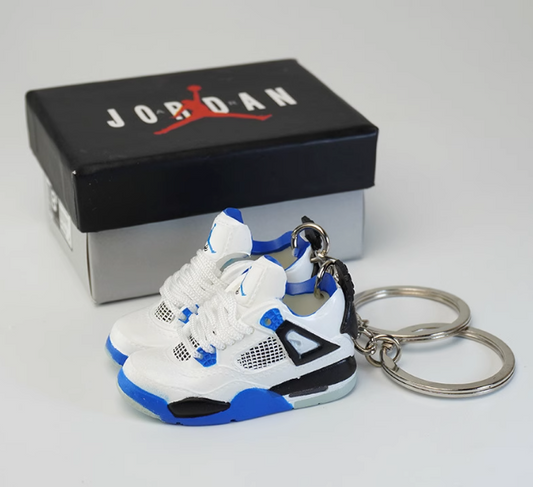 Sneaker Keychain : AJ4 WHITE BLUE