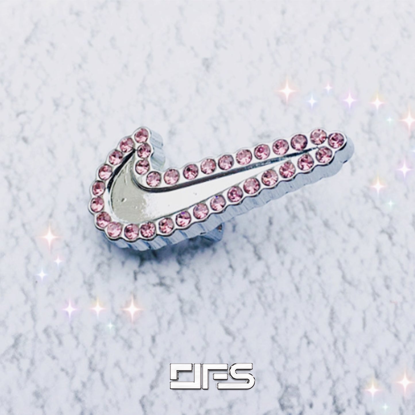 2PC Pink Swoosh Shoe Lace Buckle