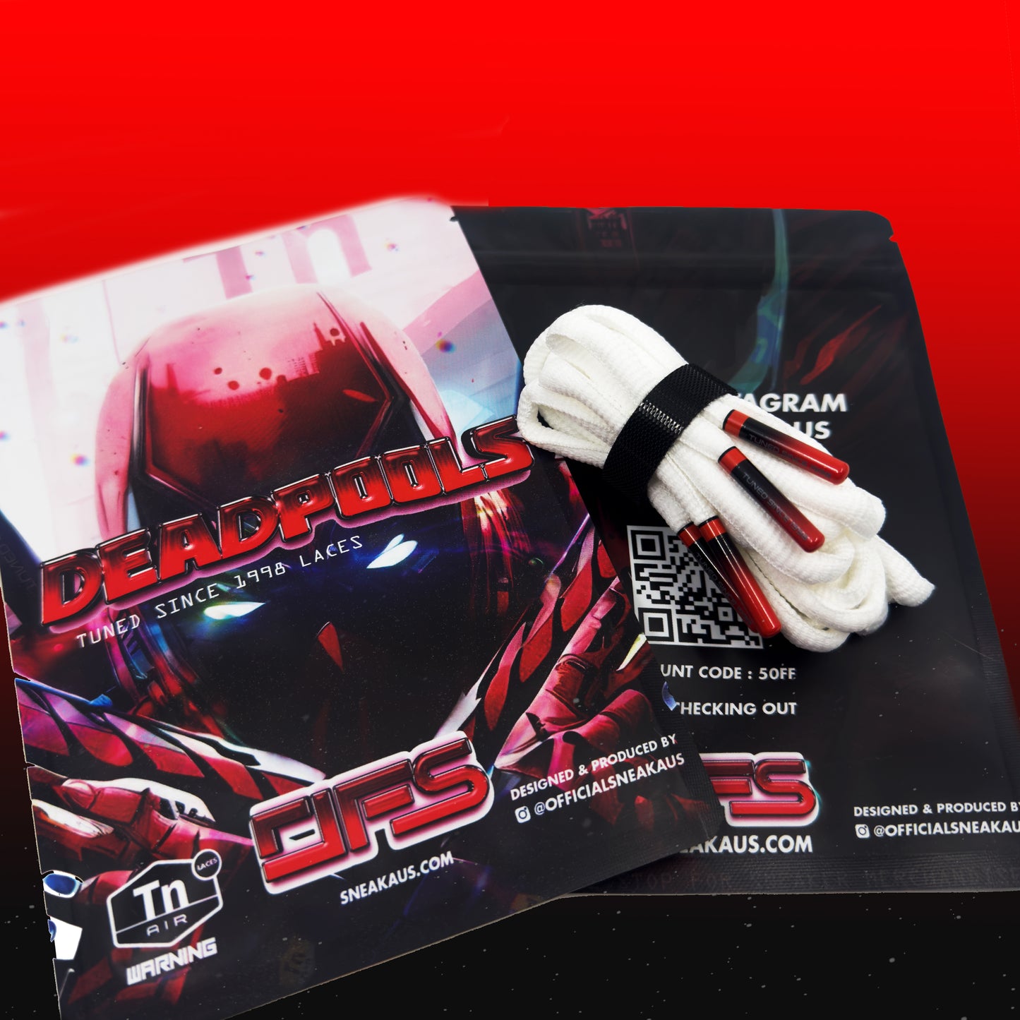TN Laces Tuned Air Since 1998 Replacement "DEADPOOLS" Limited Edition