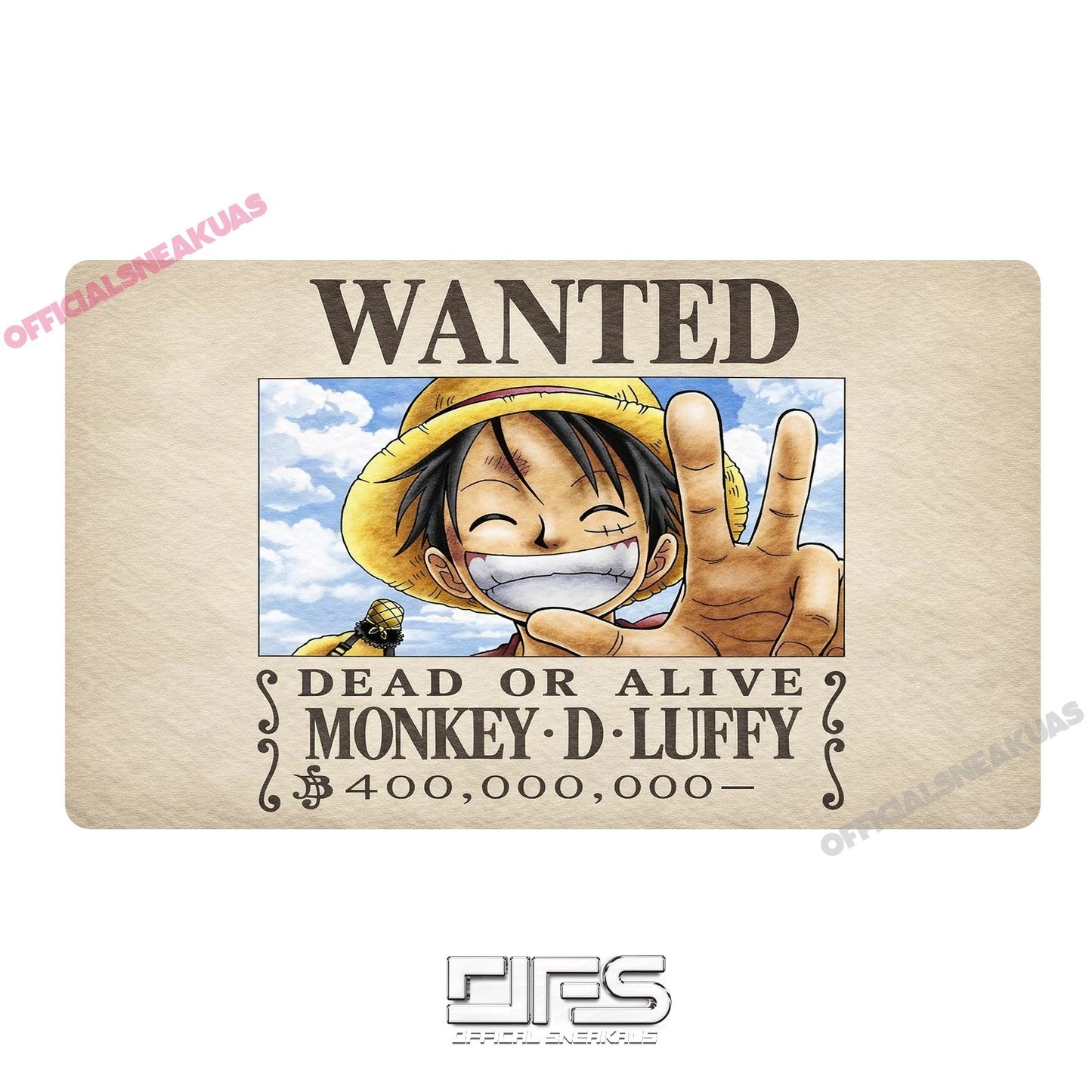One Piece TCG Play mat WANTED poster Luffy