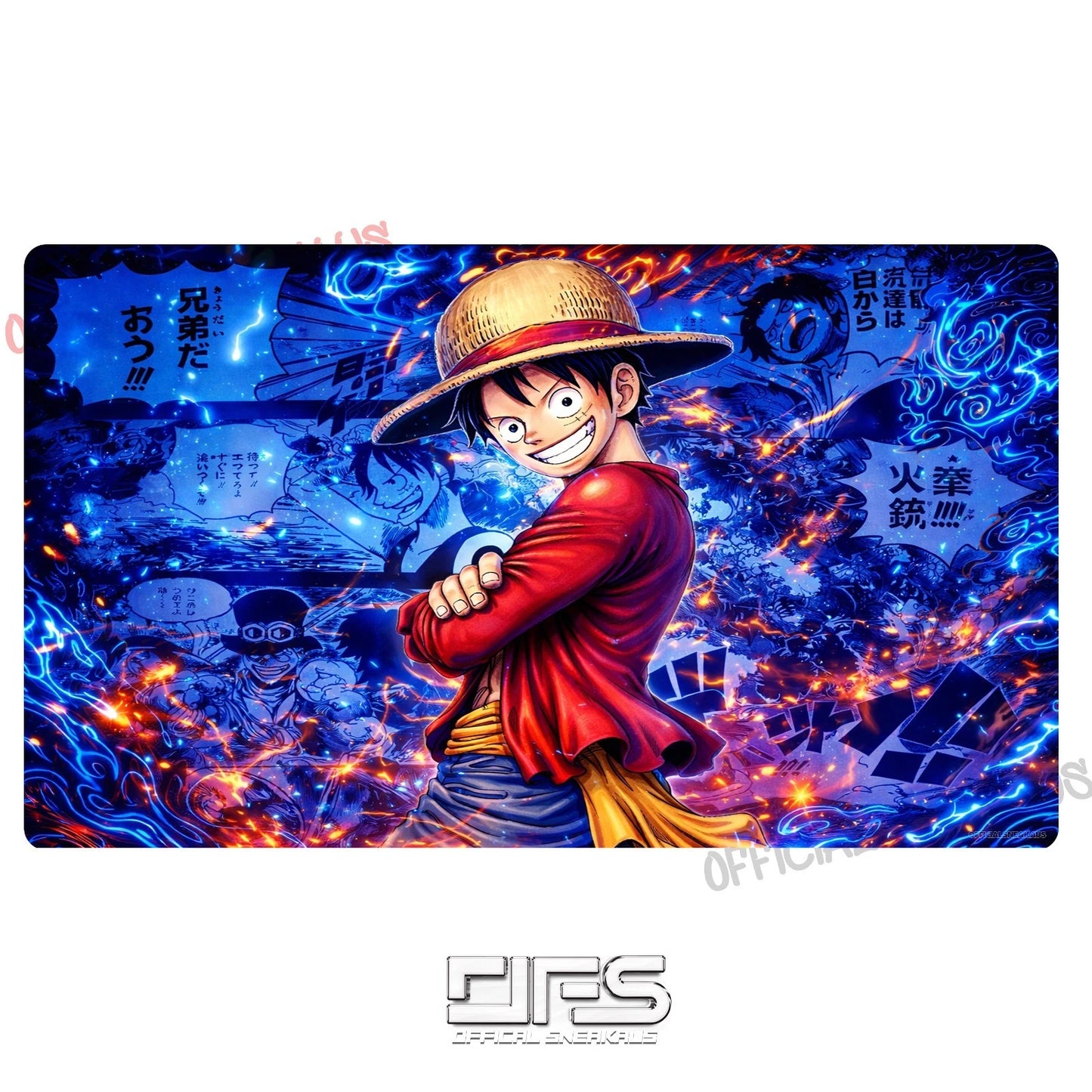 One Piece TCG Play Mat Luffy Red Manga V2