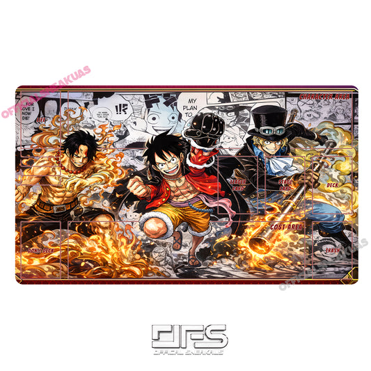 One Piece TCG Play Mat Manga Sake Bros