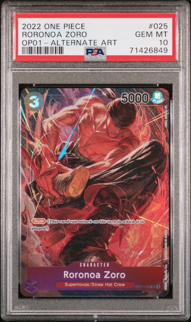 One Piece TCG : OP01-125 ZORO ALT ART PSA10