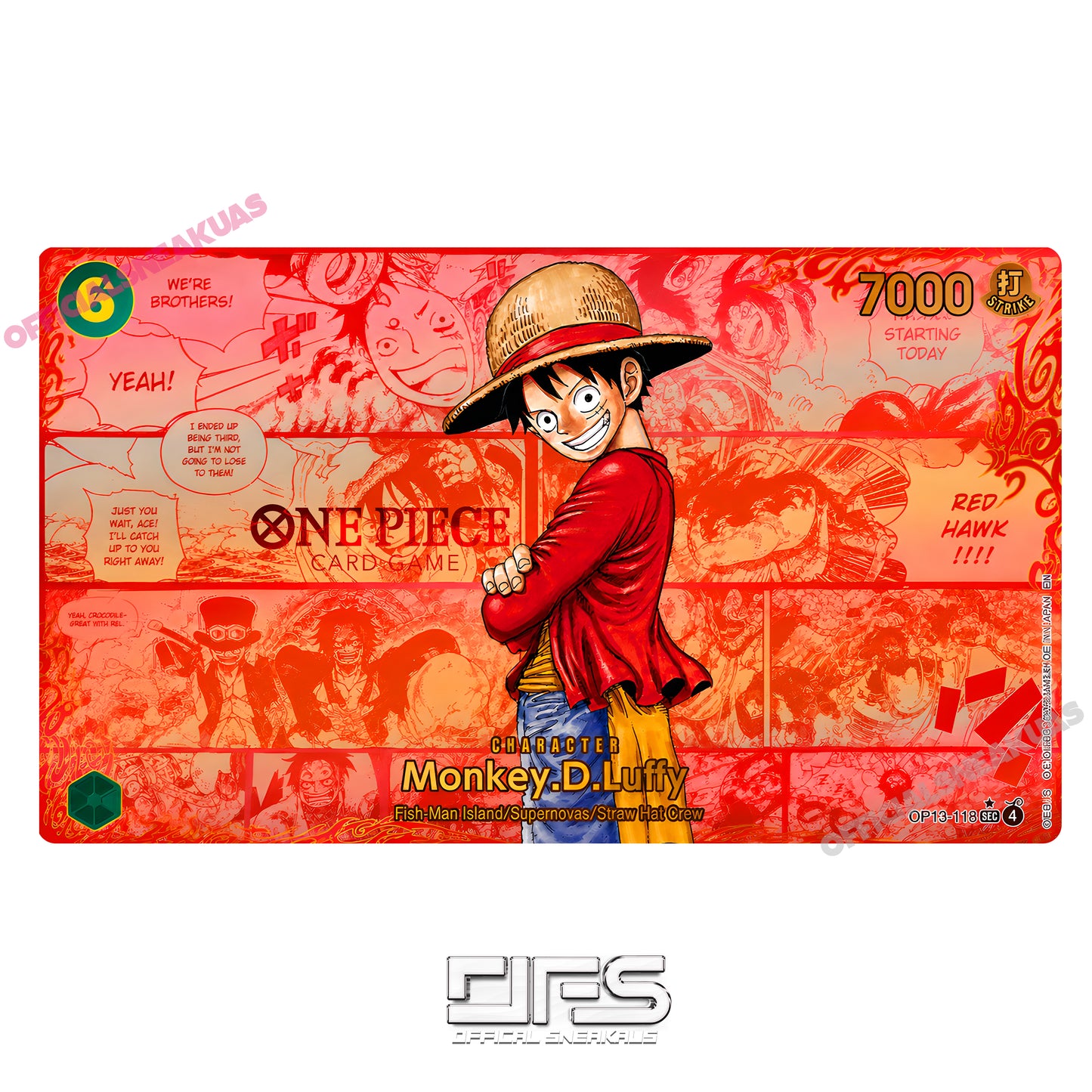 One Piece TCG Play Mat Luffy Red Manga v2