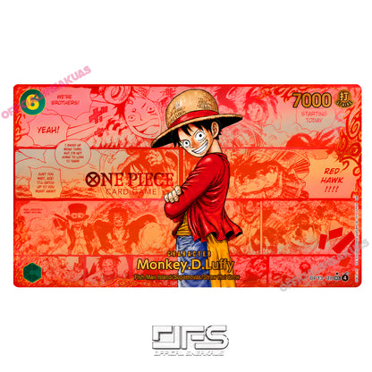 One Piece TCG Play Mat Luffy Red Manga v2