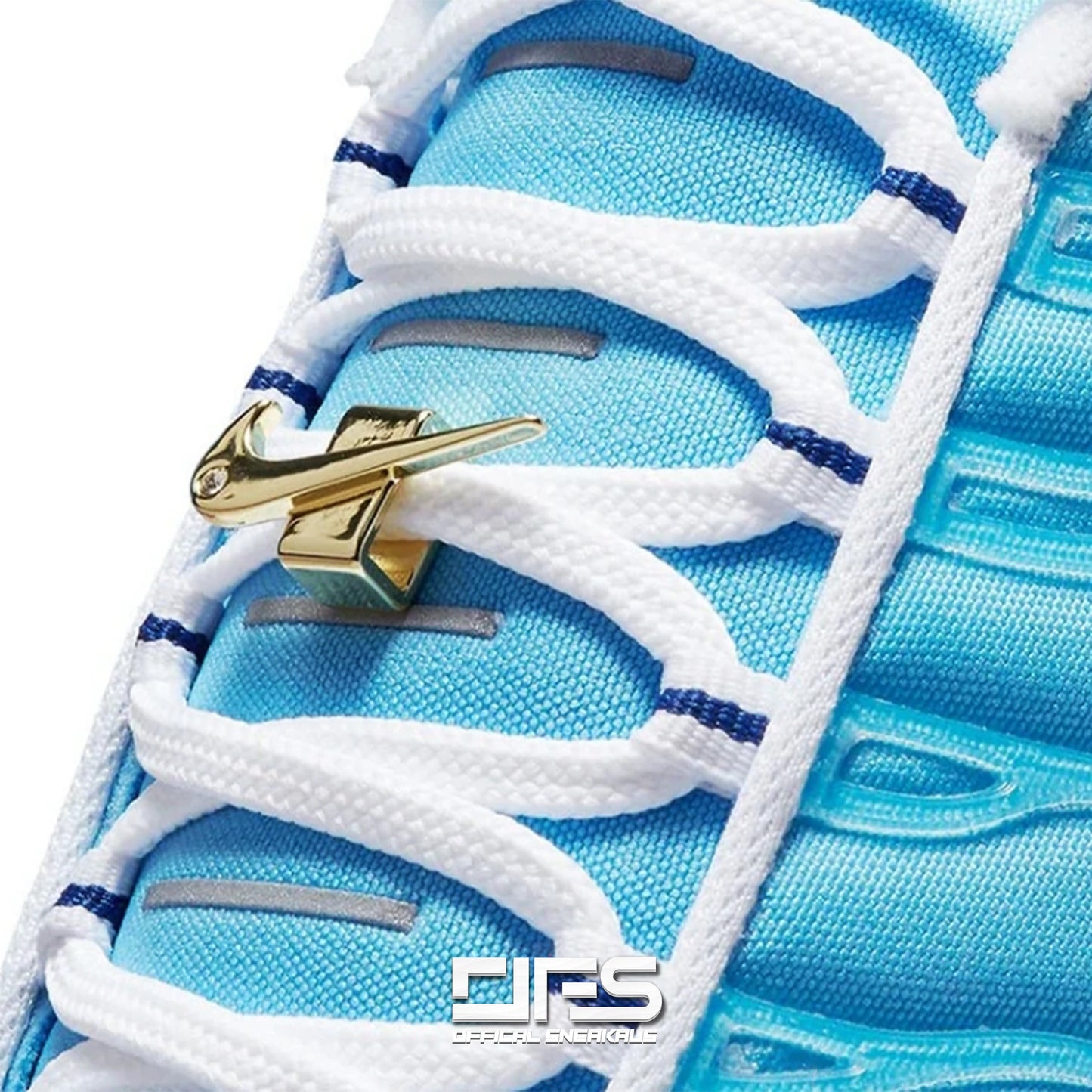 2PC Gold Swoosh Shoe Lace Buckle