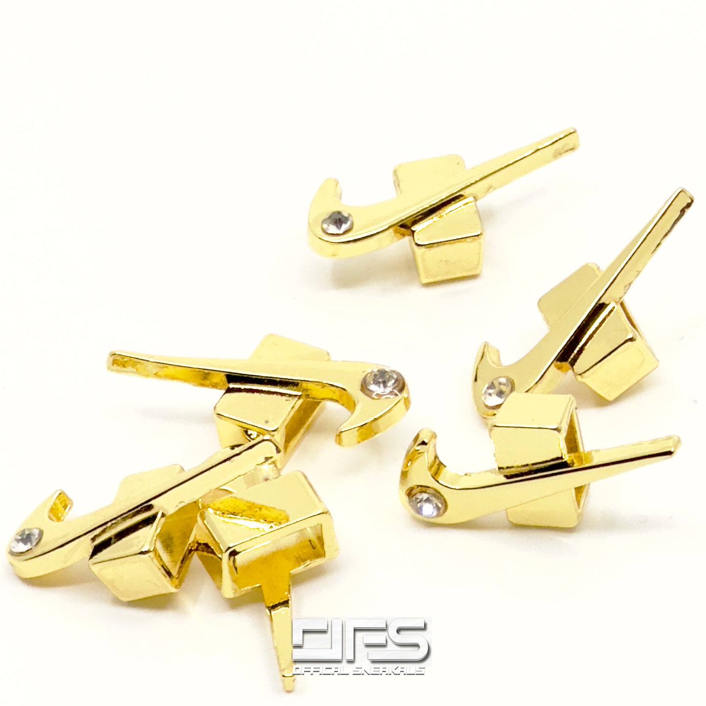 2PC Gold Swoosh Shoe Lace Buckle