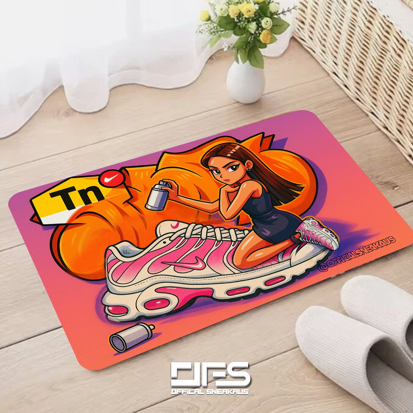 TN RUG: Pink Graffiti