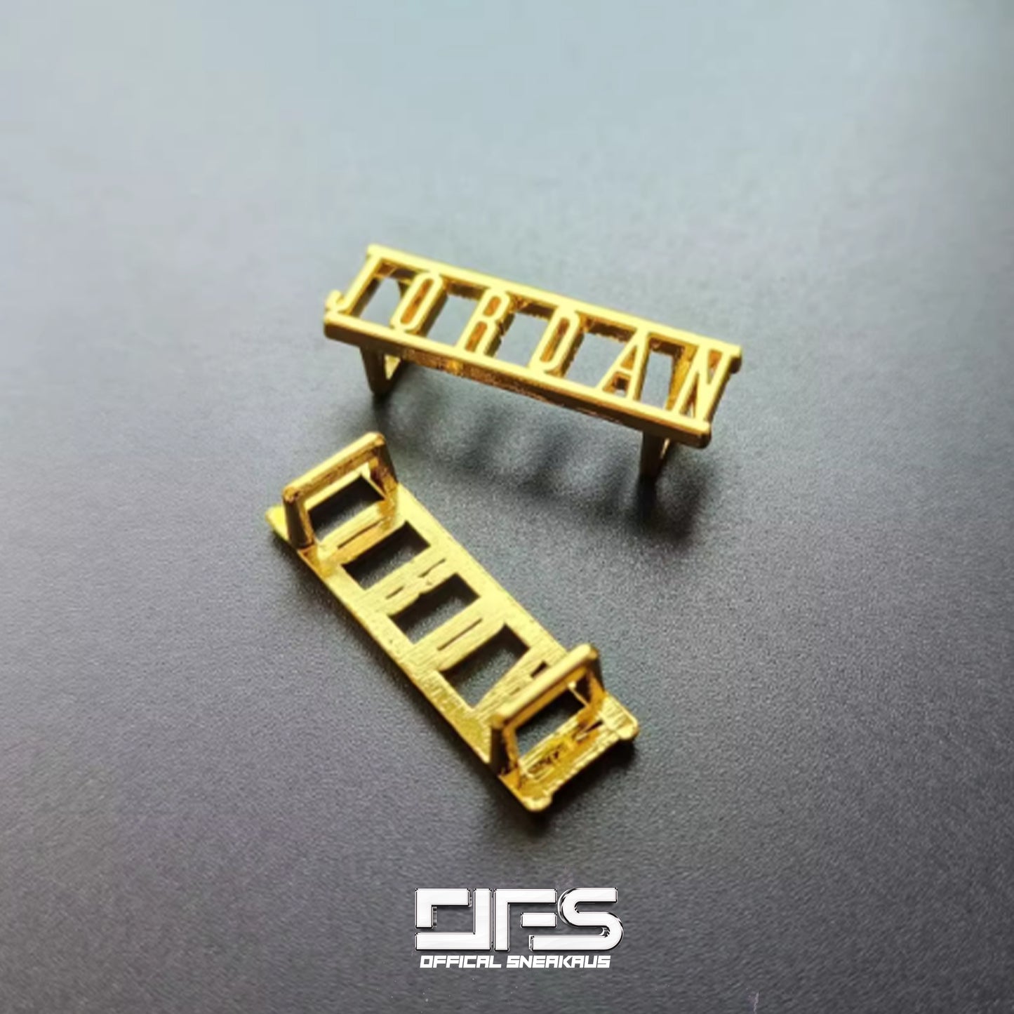 2PC Gold "JORDAN" Shoe Lace Buckle