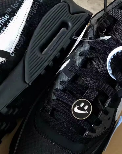 2PC Smiley Swoosh Logo Shoe Lace Buckle