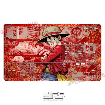 One Piece TCG Play Mat Luffy Red Manga