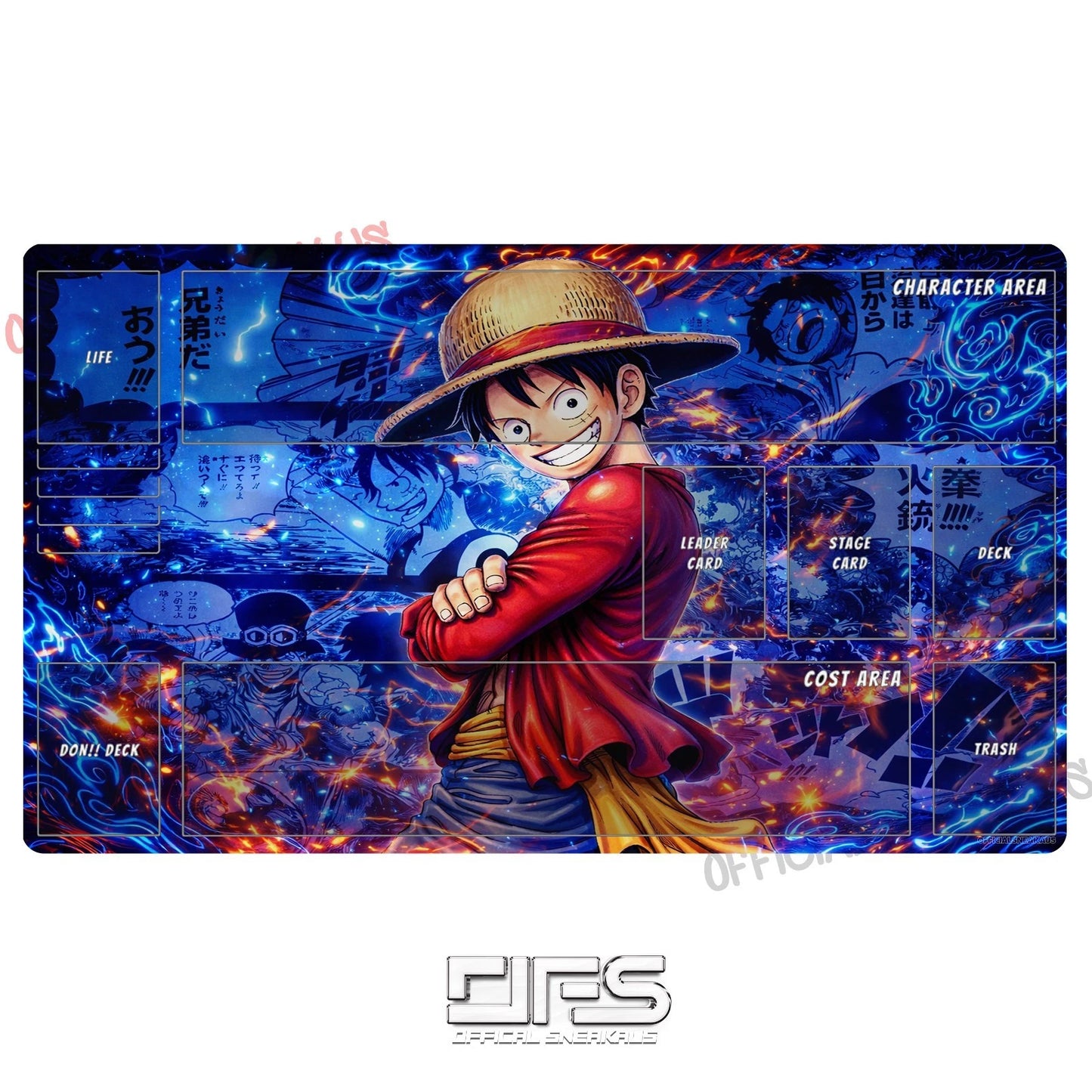 One Piece TCG Play Mat Luffy Red Manga V2