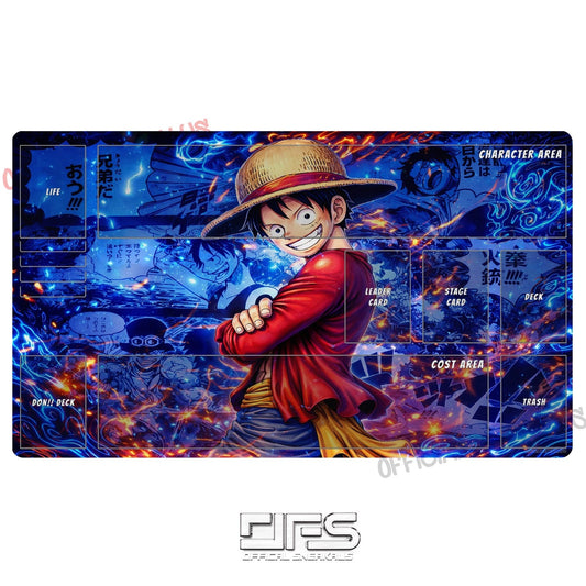 One Piece TCG Play Mat Luffy Red Manga V2
