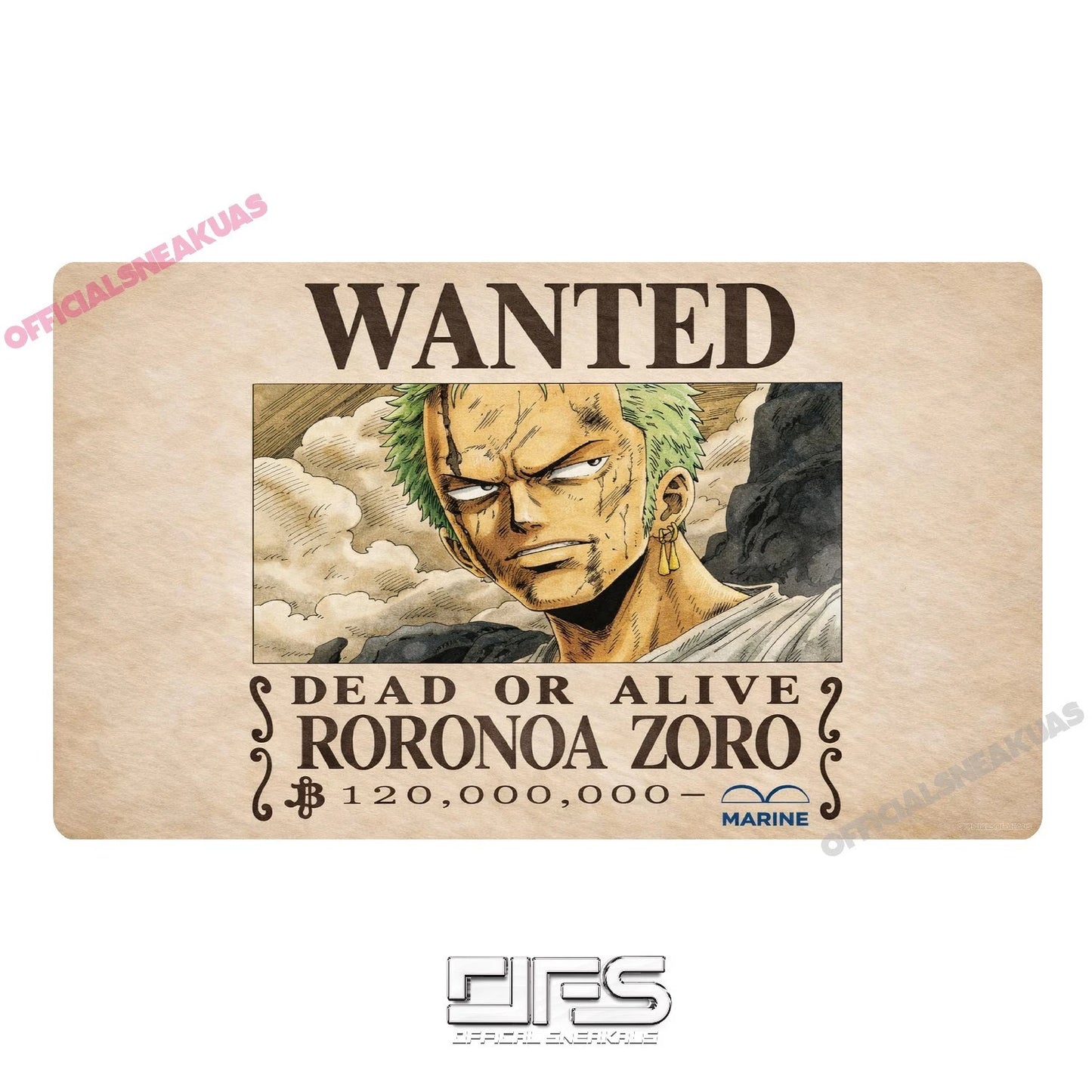 One Piece TCG Play mat WANTED poster ZORO