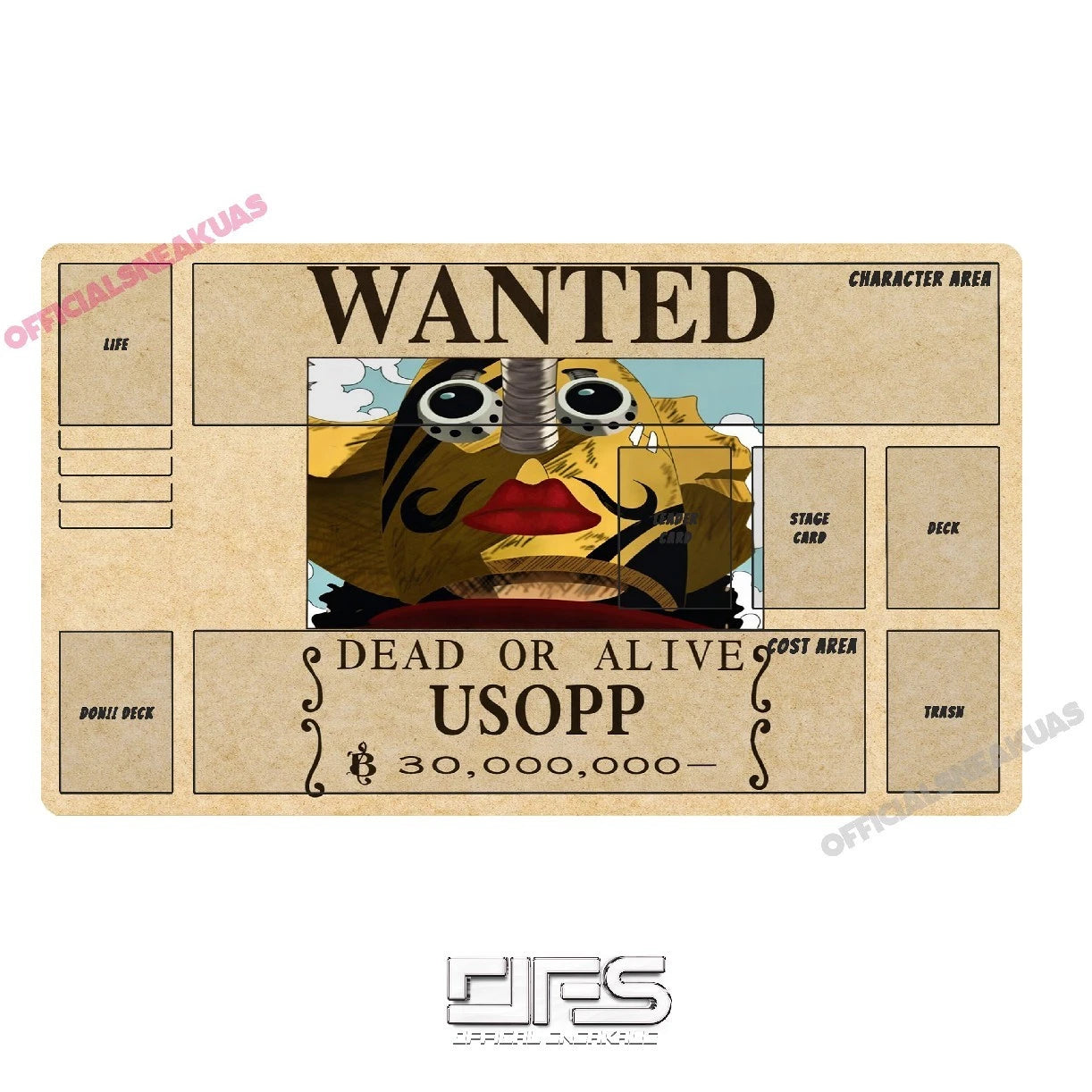 One Piece TCG Play mat WANTED poster USOPP