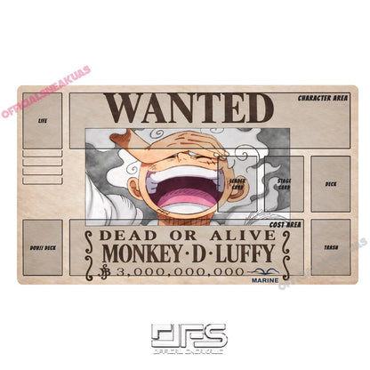 One Piece TCG Play mat WANTED poster Luffy Gear 5
