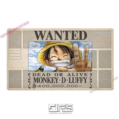 One Piece TCG Play mat WANTED poster Luffy