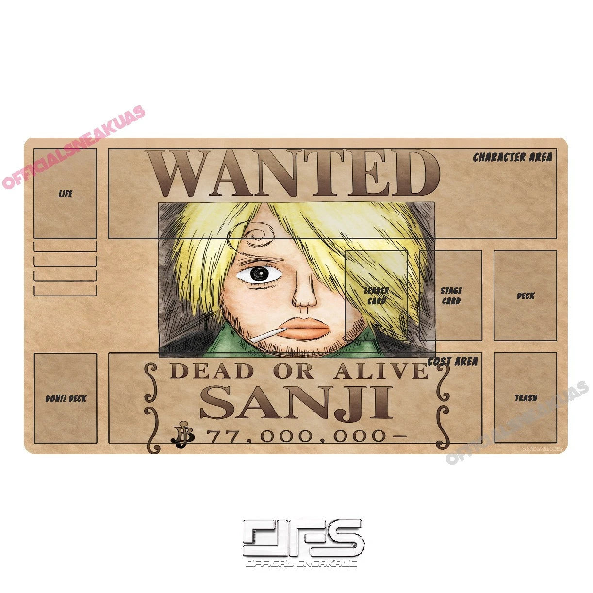 One Piece TCG Play mat WANTED poster SANJI