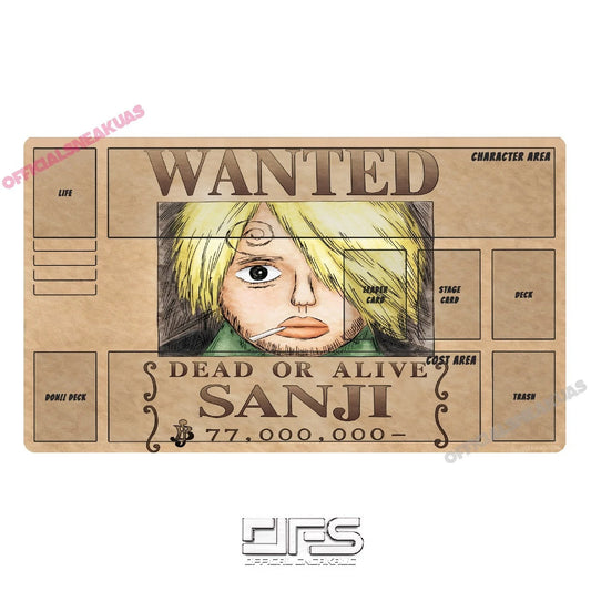 One Piece TCG Play mat WANTED poster SANJI