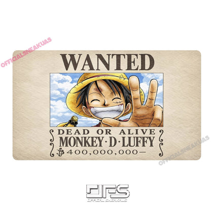 One Piece TCG Play mat WANTED poster Luffy