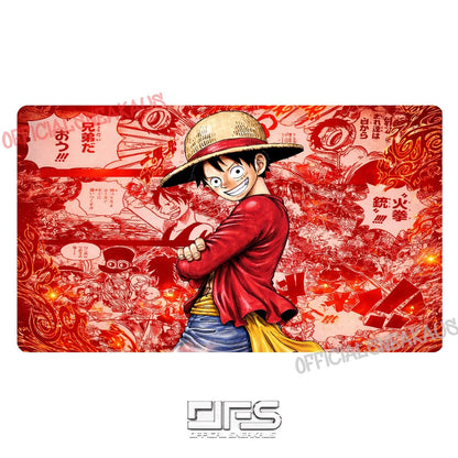 One Piece TCG Play Mat Luffy Red Manga