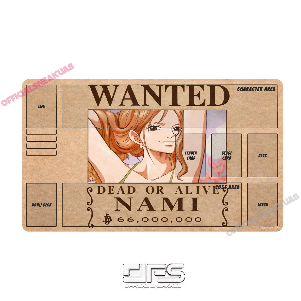 One Piece TCG Play mat WANTED poster Nami