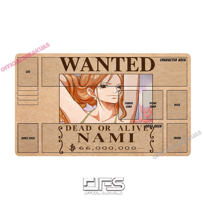 One Piece TCG Play mat WANTED poster Nami