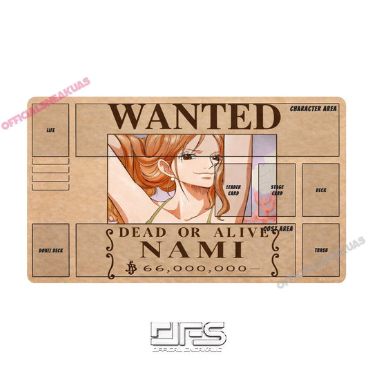 One Piece TCG Play mat WANTED poster Nami