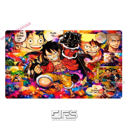 One Piece TCG Play Mat Luffy Manga OP09 v2