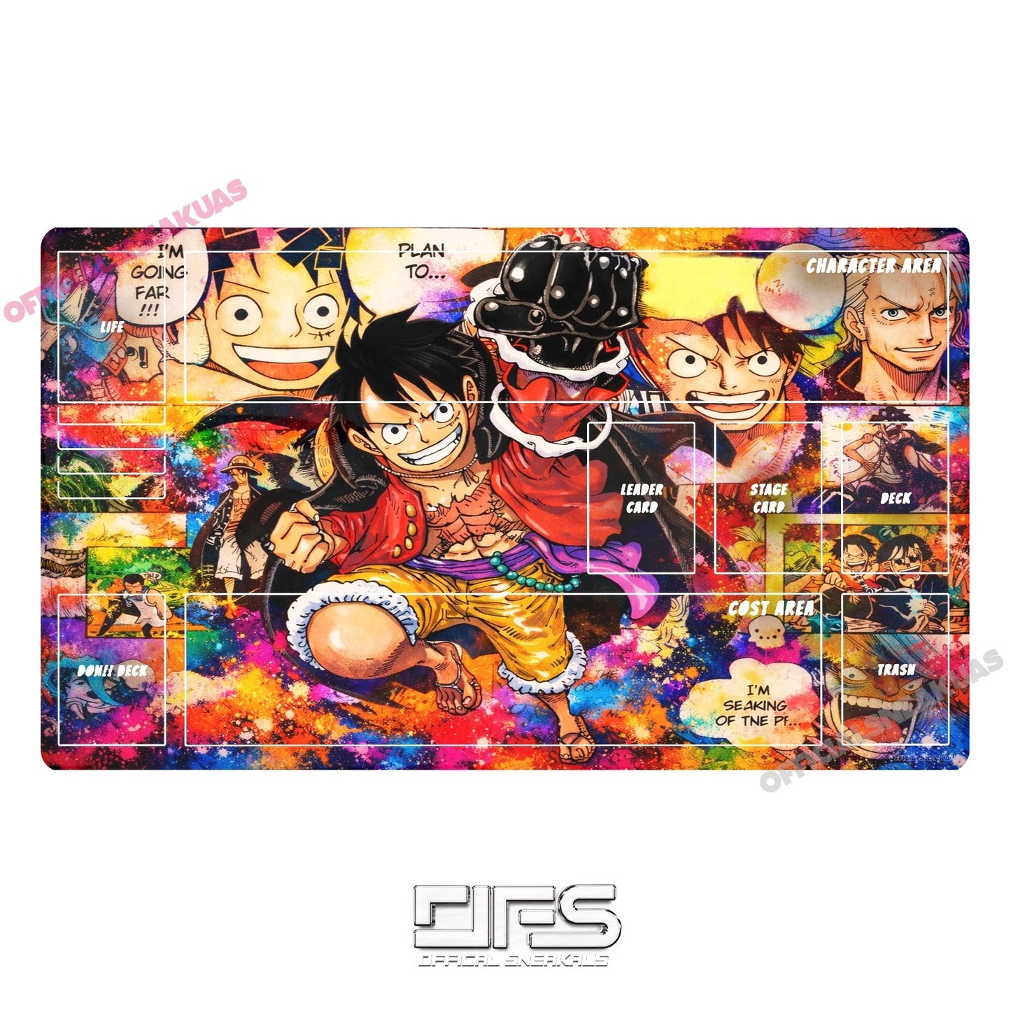 One Piece TCG Play Mat Luffy Manga OP09 v2