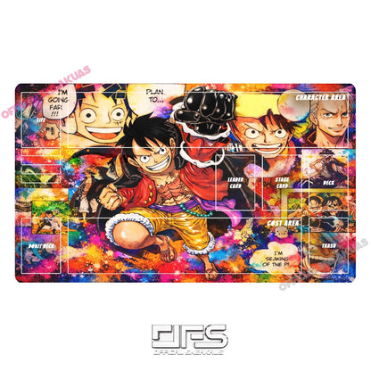One Piece TCG Play Mat Luffy Manga OP09 v2