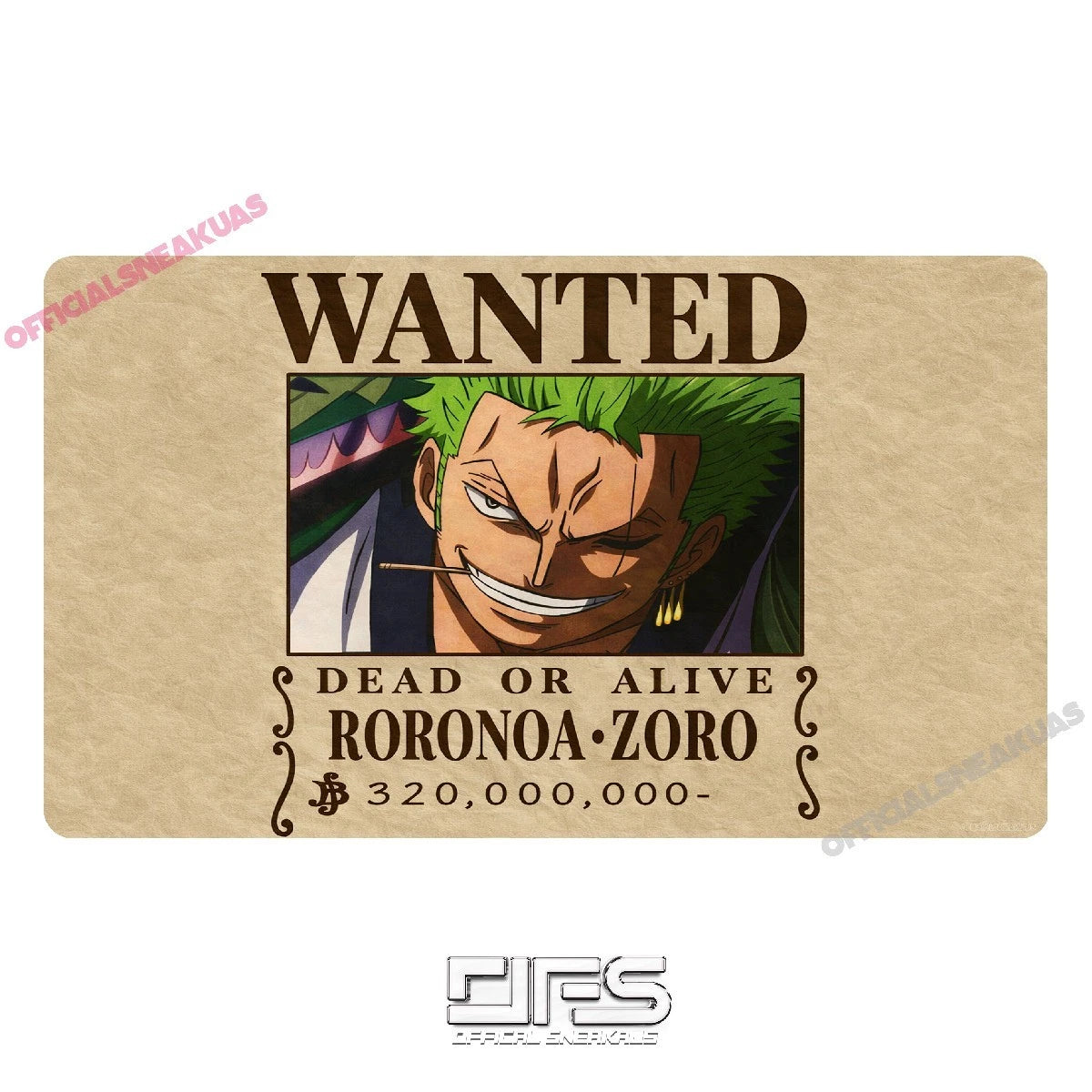 One Piece TCG Play mat WANTED poster ZORO v2
